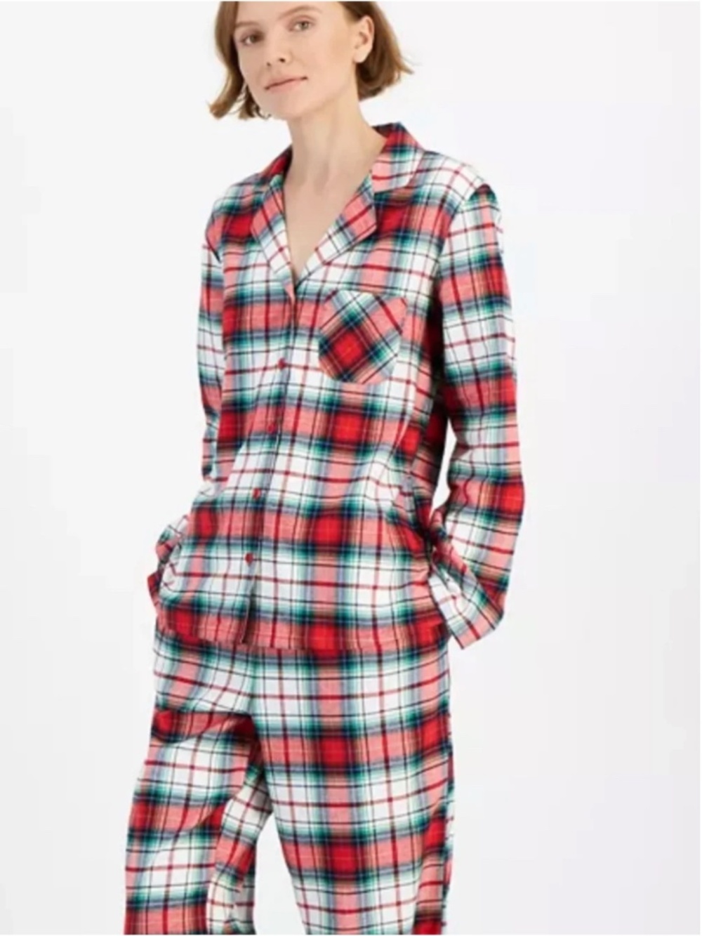 Holiday Lane Women's Winterton Plaid Notch Collar Matching Family Pajamas Set